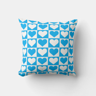 Coussin Motif Coeurs de tableau de bord - bleu ciel et bla