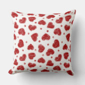 Coussin Motif coeurs rouges et blancs (Recto)