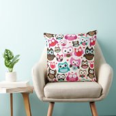 Coussin motif coloré de hibou (Chaise)