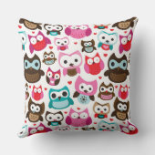 Coussin motif coloré de hibou (Verso)