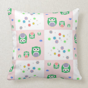 Coussin Motif coloré de hibou pour des enfants