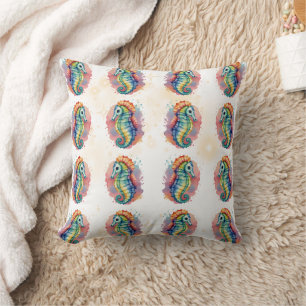 Coussin Motif coloré de l'aquarelle de mer