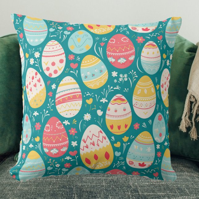 Coussin Motif coloré des oeufs de Pâques (Créateur téléchargé)