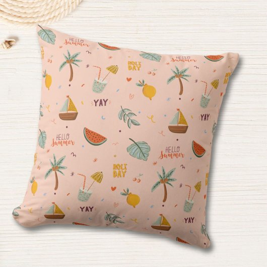 Coussin Motif Coloré d'Été Mignon