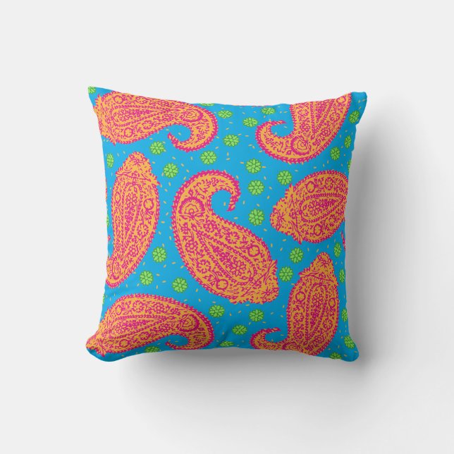 Coussin Motif coloré Paisley (Recto)