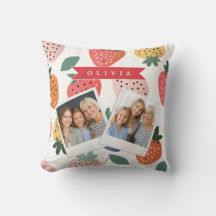 Coussin Motif Coloré Personnalisé de Fraise d'Été
