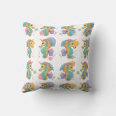 Coussin Motif coloré Seahorse (Verso)