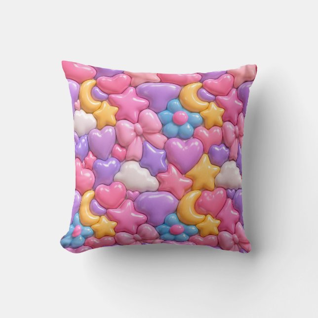 Coussin Motif complet de bonbons 3D mignons (Recto)