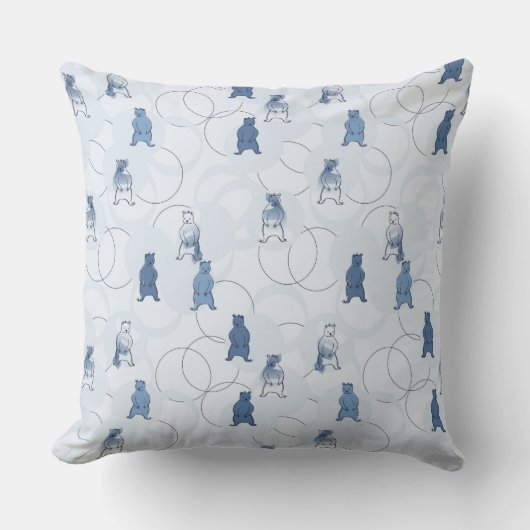Coussin motif comportant un ours gris (Recto)