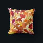 Coussin Motif Consy Autumn Leaves<br><div class="desc">Coussin d'automne douillet avec un motif feuille brun,  bordeaux,  jaune et orange. Ce sera parfait comme cadeau de jour de Thanksgiving.</div>