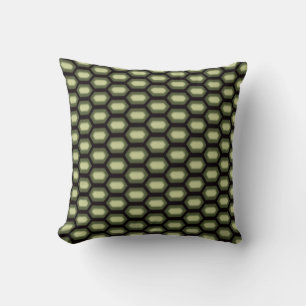 Coussin Motif coquille de tortue élégant sur fond vert et 