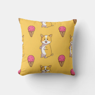 Coussin Motif Corgi Et Glace