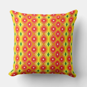 Coussin Motif couleur rétro bandes diamant