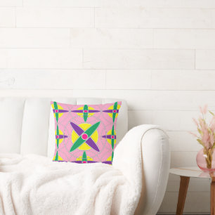 Coussin Motif croisé géométrique jouable