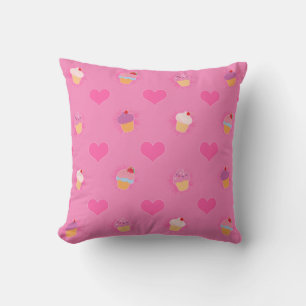 Coussin Motif Cupcake rose