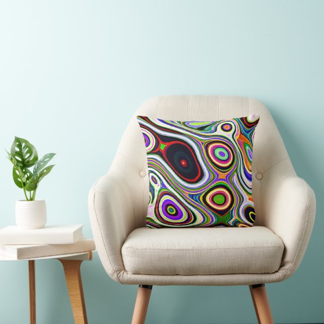 Coussin Motif d'abstraction coloré (Chaise)