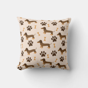 Coussin Motif Dachshund : conception d'impression Vintage