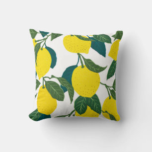 Coussin Motif d'agrumes sans couture. Odeur vintage dessin