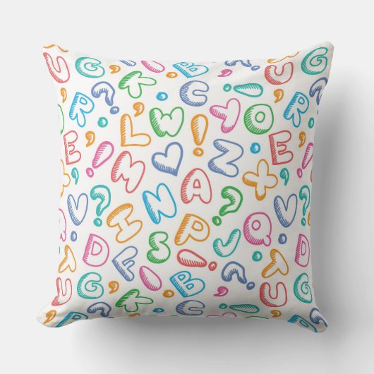 Coussin motif d'alphabet (Recto)