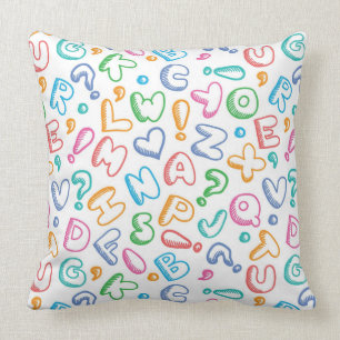 Coussin motif d'alphabet