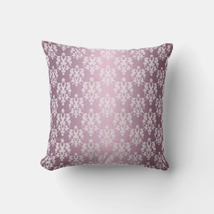 Coussin Motif damassé couleur rose poussiéreuse