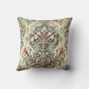 Coussin Motif damassé floral victorien