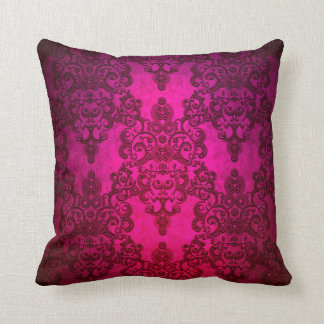 Coussin Motif damassé rose lumineux et fantaisie