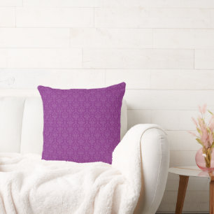 Coussin Motif damassé violet vintage