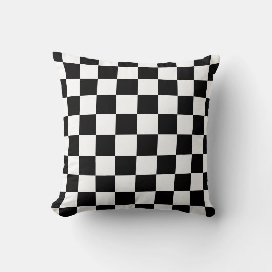 Coussin Motif damier noir et blanc (Recto)