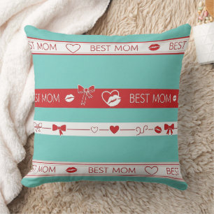 Coussin Motif d'amour pour la meilleure maman de l'art pop
