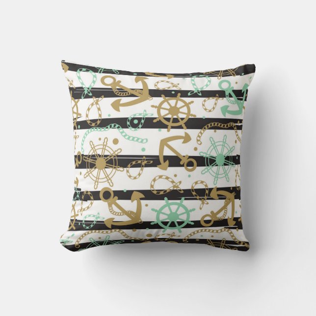 Coussin Motif d'ancre flottante (Recto)