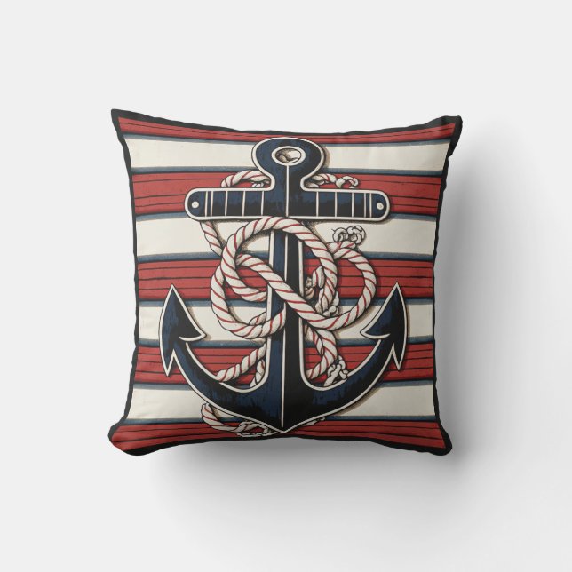 Coussin Motif d'Ancres nautiques (Recto)