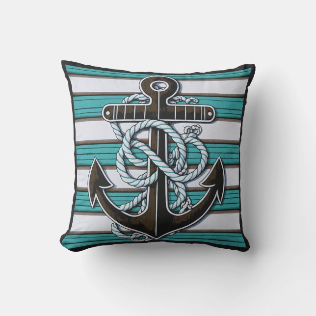 Coussin Motif d'Ancres nautiques (Recto)