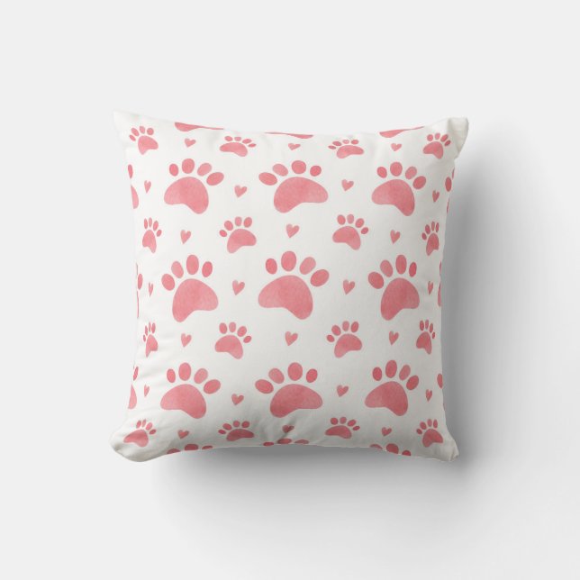 Coussin Motif d'aquarelle Cat Paws (Recto)
