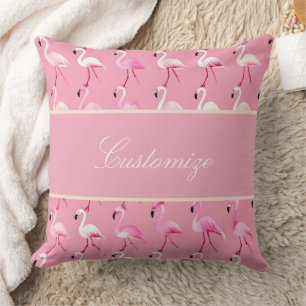 Coussin Motif d'aquarelle couleur Flamant rose rose person