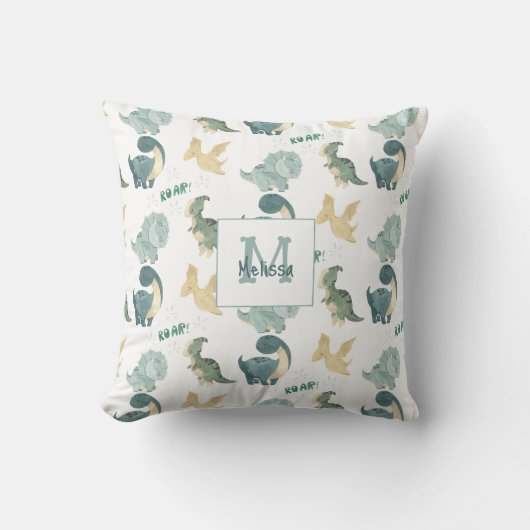 Coussin Motif d'aquarelle Cute Dinosaur (Recto)