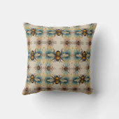 Coussin Motif d'aquarelle d'abeille dynamique (Verso)