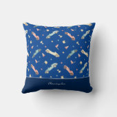 Coussin Motif d'aquarelle de la voiture Little Boy Racing (Verso)