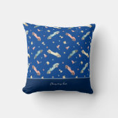 Coussin Motif d'aquarelle de la voiture Little Boy Racing (Recto)