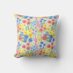 Coussin Motif d'aquarelle florale