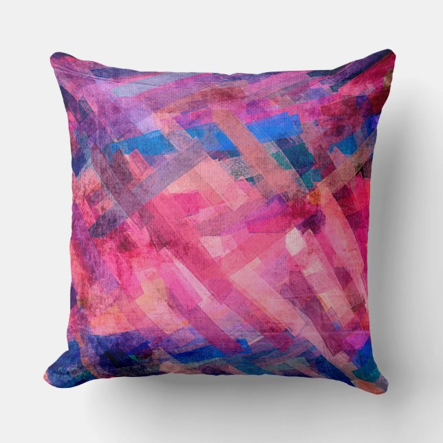 Coussin Motif d'aquarelle multicolore Abstrait #3 (Recto)