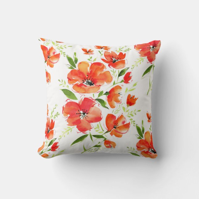 Coussin Motif d'aquarelle pour pâtés orange doux (Recto)