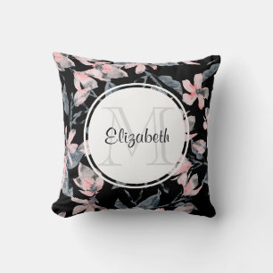 Coussin Motif d'aquarelle rose et gris