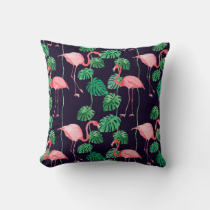 Coussin Motif d'aquarelle transparente avec flamant