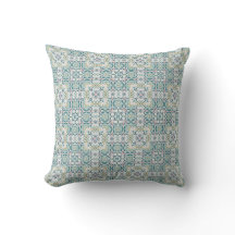 Motif d'aquarelle turquoise et verte d'olive