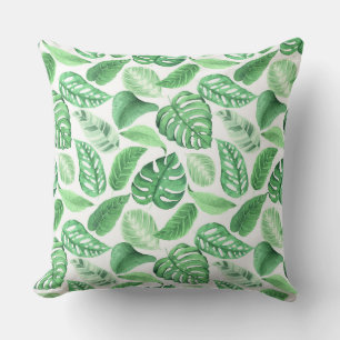Coussin Motif d'aquarelle verte