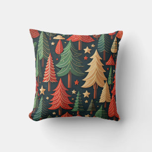 Coussin Motif d'arbre de Noël ornemental