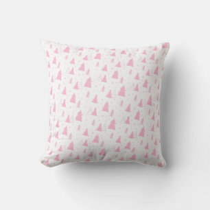 Coussin Motif d'arbre de Noël rose