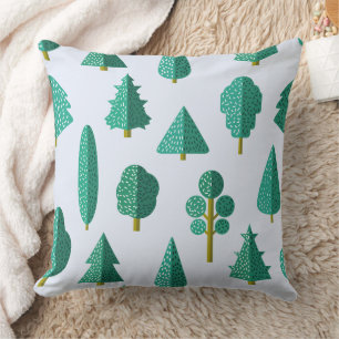 Coussin Motif d'arbres de la forêt verte