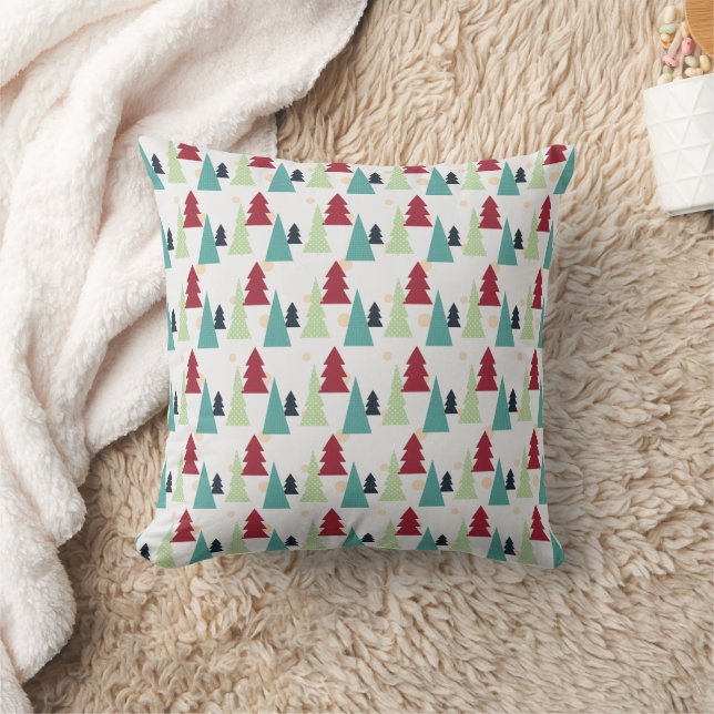 Coussin Motif d'arbres de Noël multicolores (Couverture)